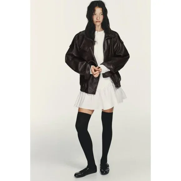 ZARA FAUX LEATHER JACKET - Picture 2 of 8